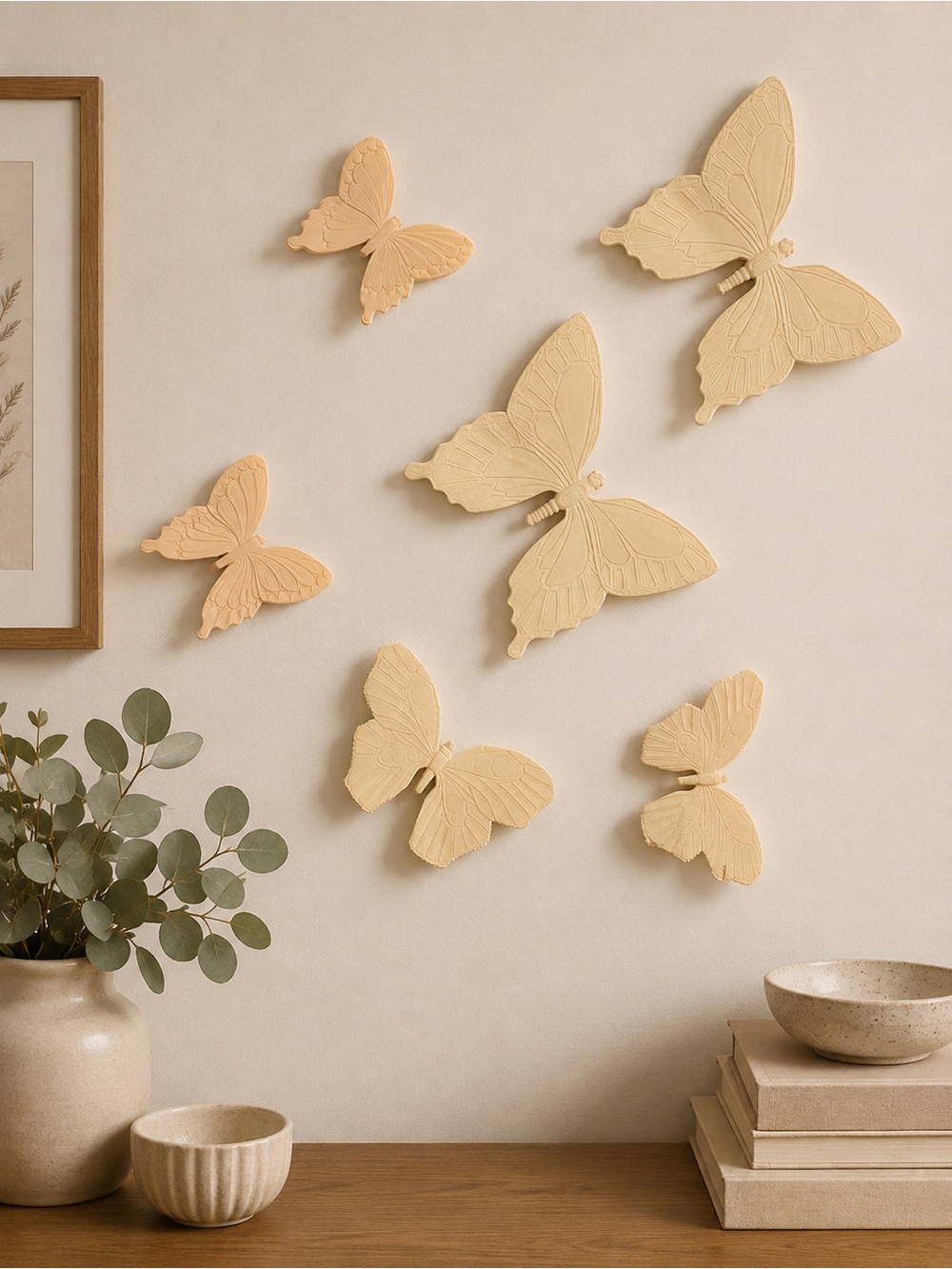 Brand Neutral yellow Butterfly Wall Décor Set - 6 pieces